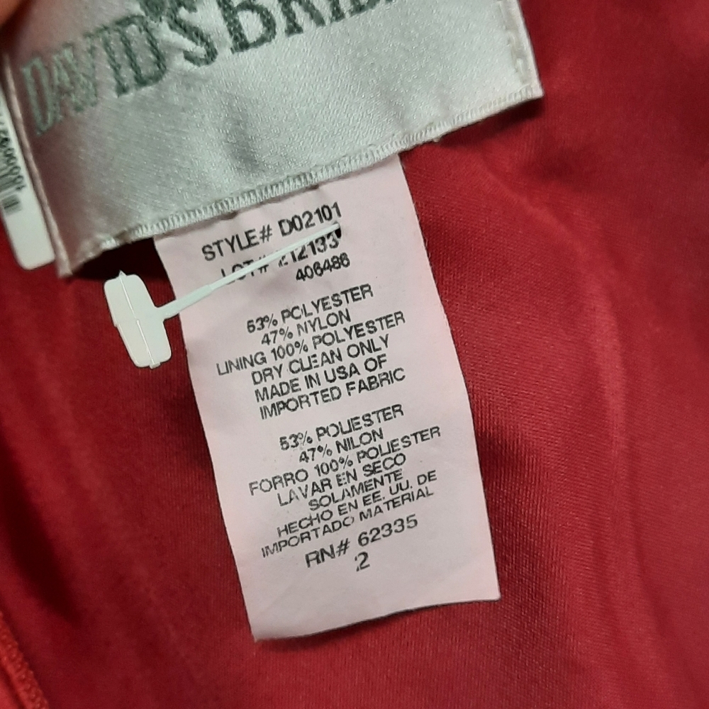 David's Bridal Dress Womens Size 2 Red - Picture 5 of 7